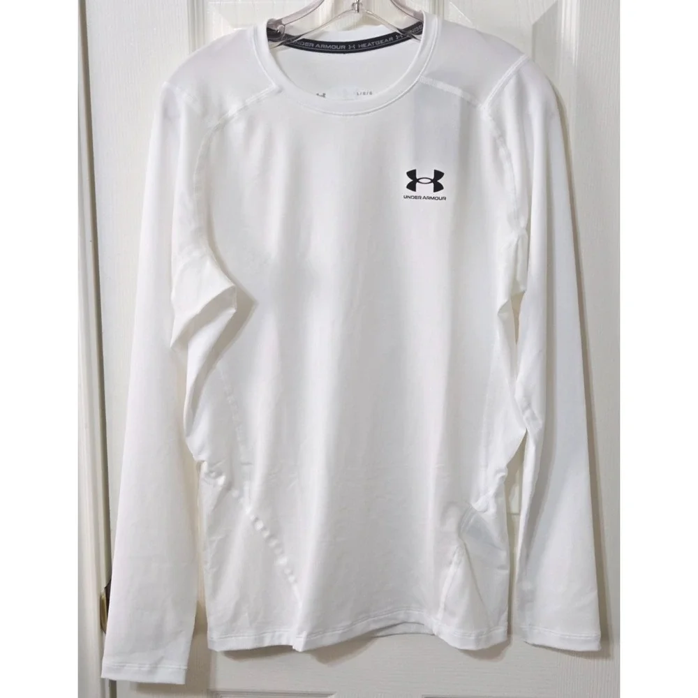 Under Armour Heat Gear Compression Long Sleeve Men's L White NWT